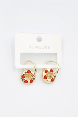 Halka Küpe - Kırmızı Halka Küpe - Kırmızı