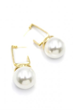 İnci Küpe - Altın İnci Küpe - Altın