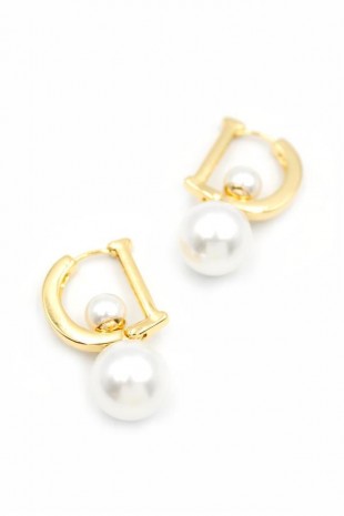 İnci D Küpe - Altın İnci D Küpe - Altın