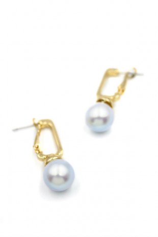 İncili Küpe - Mavi İncili Küpe - Mavi