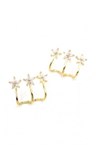 Üçlü Çiçek Küpe - Altın Üçlü Çiçek Küpe - Altın