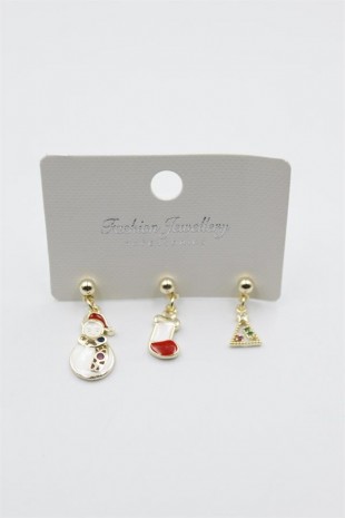 Yeni Yıl Temalı Küpe - Altın Yeni Yıl Temalı Küpe - Altın