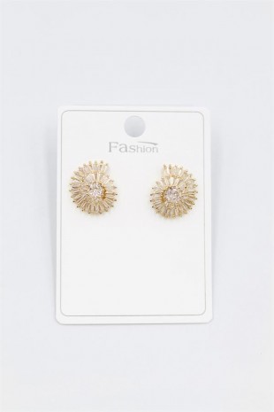 Baget Taşlı Küpe - Altın Baget Taşlı Küpe - Altın