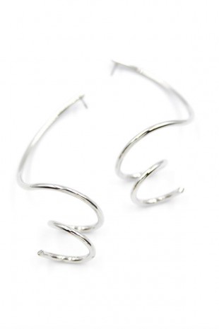 Kıvrımlı Küpe - Gümüş