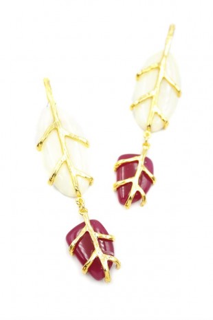 Taşlı ZR Küpe - Beyaz Taşlı ZR Küpe - Beyaz