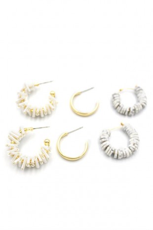 Kristal Boncuklu Küpe - Beyaz Kristal Boncuklu Küpe - Beyaz