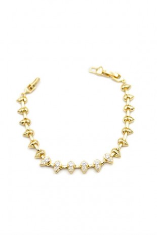 Damla Taşlı Bileklik - Altın Damla Taşlı Bileklik - Altın