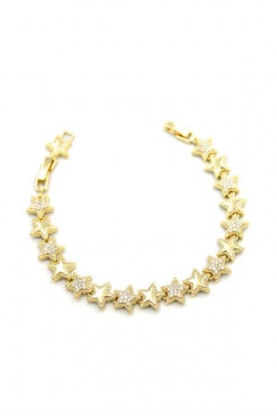 Taşlı Yıldız Bileklik - Altın Taşlı Yıldız Bileklik - Altın