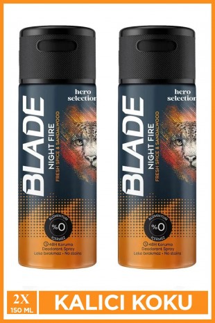 2 Adet Blade Hero Selection Serisi Night Fire Erkek Deodorant 150 Ml 2 Adet Blade Hero Selection Serisi Night Fire Erkek Deodorant 150 Ml