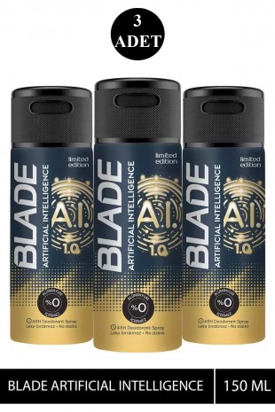 3 Adet Blade Artificial Intelligence 1.0 Deodorant 150mL 3 Adet Blade Artificial Intelligence 1.0 Deodorant 150mL