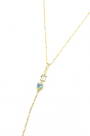 Taşlı Y Kolye - Altın Taşlı Y Kolye - Altın