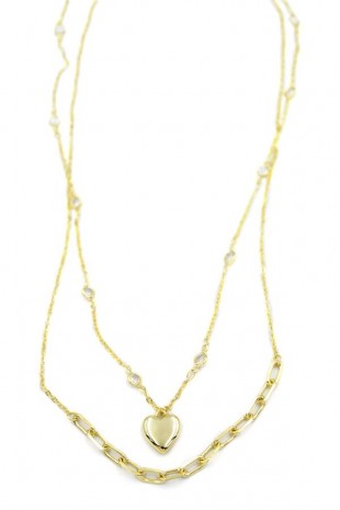 Kalp Kolye - 90cm - Altın Kalp Kolye - 90cm - Altın