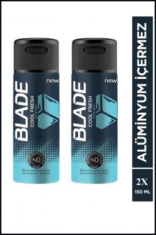 2 Adet Blade Cool Fresh Erkek Deodorant 150 Ml Hızlı Kurur Leke Bırakmaz 2 Adet Blade Cool Fresh Erkek Deodorant 150 Ml Hızlı Kurur Leke Bırakmaz