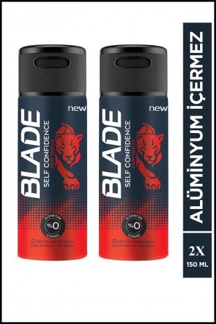2 Adet Blade Self Confidence Erkek Deodorant 150 Ml Hızlı Kurur, Leke Bırakmaz 2 Adet Blade Self Confidence Erkek Deodorant 150 Ml Hızlı Kurur, Leke Bırakmaz