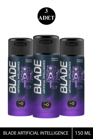 3 Adet Blade Artificial Intelligence 2.0 Deodorant 150mL 3 Adet Blade Artificial Intelligence 2.0 Deodorant 150mL