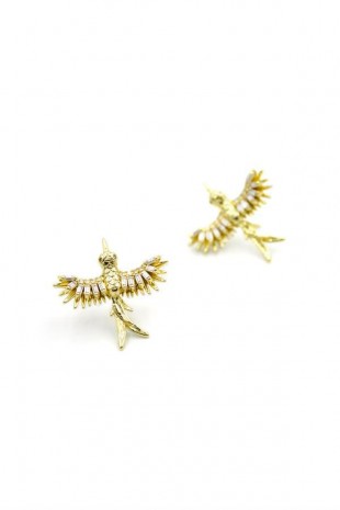 Arı Kuşu Küpe - Altın Arı Kuşu Küpe - Altın