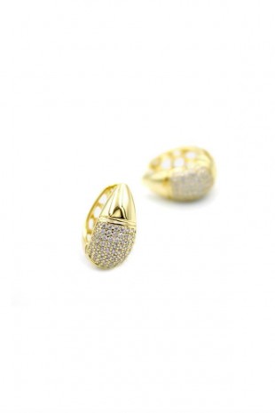 Damla Taşlı Küpe - Altın Damla Taşlı Küpe - Altın