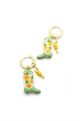 Çizme Küpe - Yeşil Çizme Küpe - Yeşil