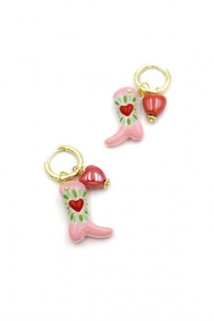 Çizme Küpe - Kırmızı Çizme Küpe - Kırmızı