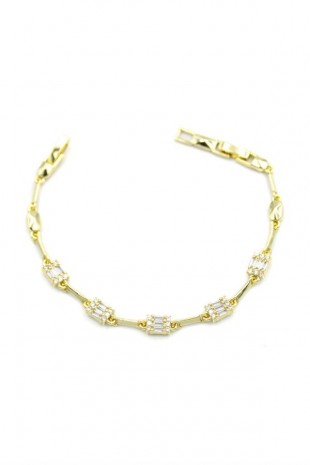 Baget Taşlı Bileklik - Altın Baget Taşlı Bileklik - Altın