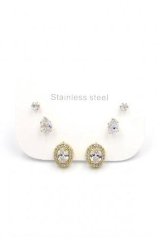 Çoklu Taşlı Küpe - Altın Çoklu Taşlı Küpe - Altın