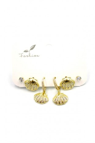 Çoklu Deniz Kabuğu Küpe - Altın Çoklu Deniz Kabuğu Küpe - Altın