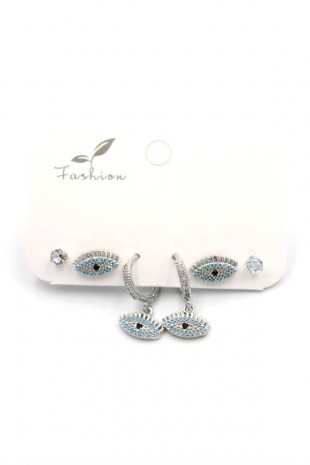 Çoklu Göz Küpe - Gümüş Çoklu Göz Küpe - Gümüş