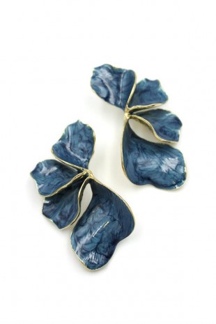 Çiçek Küpe - Mavi Çiçek Küpe - Mavi