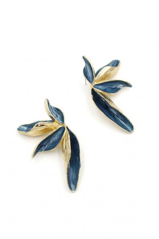 Çiçek Küpe - Mavi Çiçek Küpe - Mavi