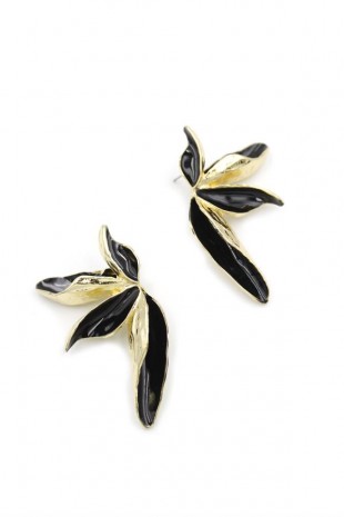 Çiçek Küpe - Siyah