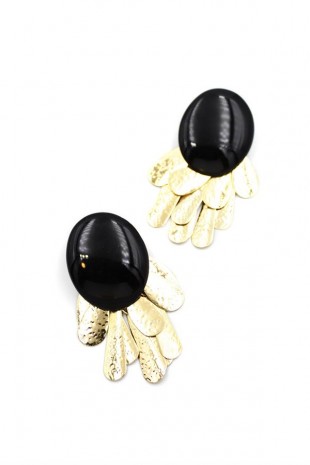 Taşlı Küpe - Siyah Taşlı Küpe - Siyah