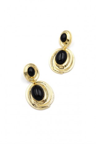 Taşlı Küpe - Siyah Taşlı Küpe - Siyah