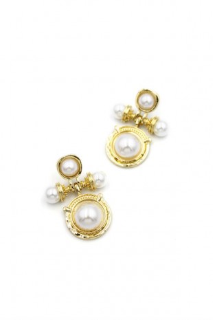 Taşlı Küpe - Beyaz Taşlı Küpe - Beyaz