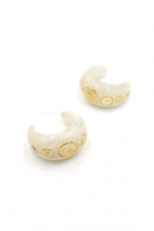 Halka Küpe - Krem Halka Küpe - Krem