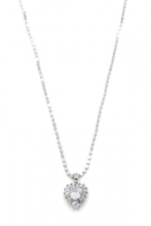 Ezme Zincir Taşlı Kolye - Gümüş Ezme Zincir Taşlı Kolye - Gümüş