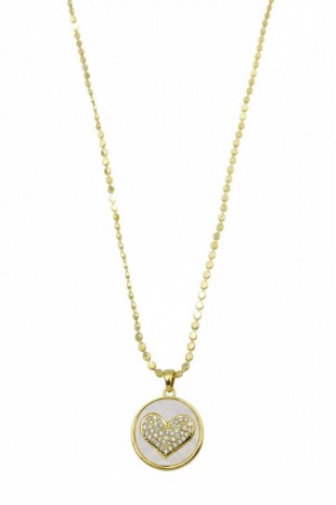 Ezme Zincir Kalp Kolye - Altın Ezme Zincir Kalp Kolye - Altın