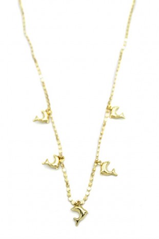 Ezme Zincir Charm Kolye - Altın Ezme Zincir Charm Kolye - Altın