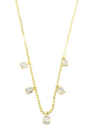 Ezme Zincir Charm Kolye - Altın Ezme Zincir Charm Kolye - Altın