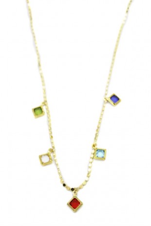 Ezme Zincir Charm Kolye - Altın Ezme Zincir Charm Kolye - Altın