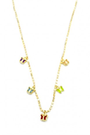 Ezme Zincir Charm Kolye - Altın Ezme Zincir Charm Kolye - Altın