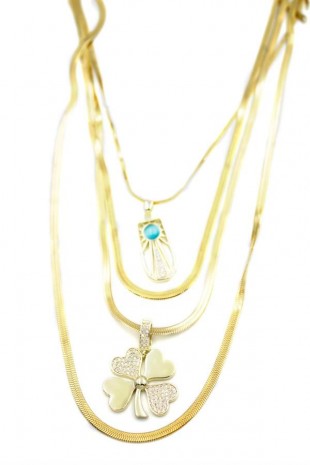 Dört Zincirli Kolye-80cm - Altın Dört Zincirli Kolye-80cm - Altın