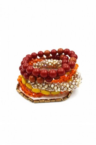 Çoklu Boncuklu Lastkli Bilezik - ÇOK RENKLİ Çoklu Boncuklu Lastkli Bilezik - ÇOK RENKLİ