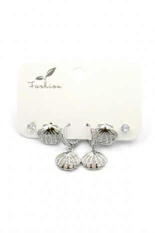 Çoklu Deniz Kabuğu Küpe - Gümüş Çoklu Deniz Kabuğu Küpe - Gümüş