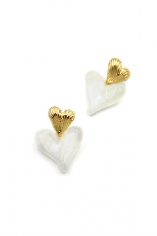 Kalp Küpe - Altın Kalp Küpe - Altın