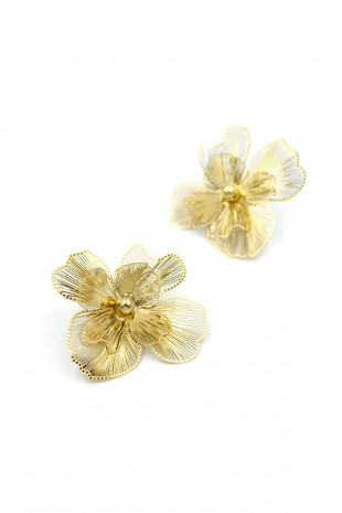 Çelik Çiçek Küpe - Altın Çelik Çiçek Küpe - Altın