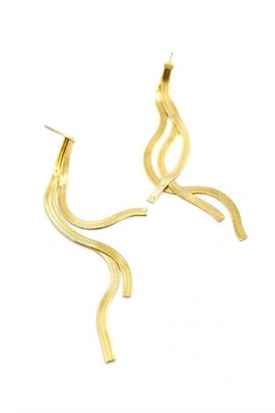 İtalyan Zincir Sallantılı Küpe - Altın İtalyan Zincir Sallantılı Küpe - Altın