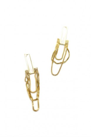 Zincirli Küpe - Altın Zincirli Küpe - Altın