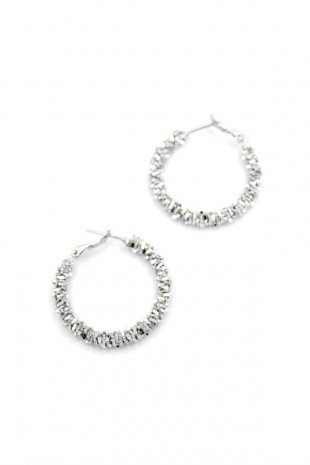 Büyük Boy Tırtıklı Küpe - Gümüş Büyük Boy Tırtıklı Küpe - Gümüş