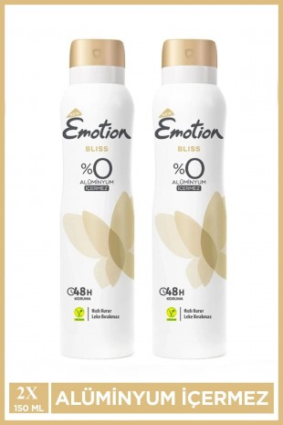 2 Adet Emotion Bliss Kadın Vegan Deodorant 150 Ml Hızlı Kurur , Leke Bırakmaz 2 Adet Emotion Bliss Kadın Vegan Deodorant 150 Ml Hızlı Kurur , Leke Bırakmaz