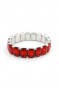 Lastikli Taşlı Bilezik - Kırmızı Lastikli Taşlı Bilezik - Kırmızı